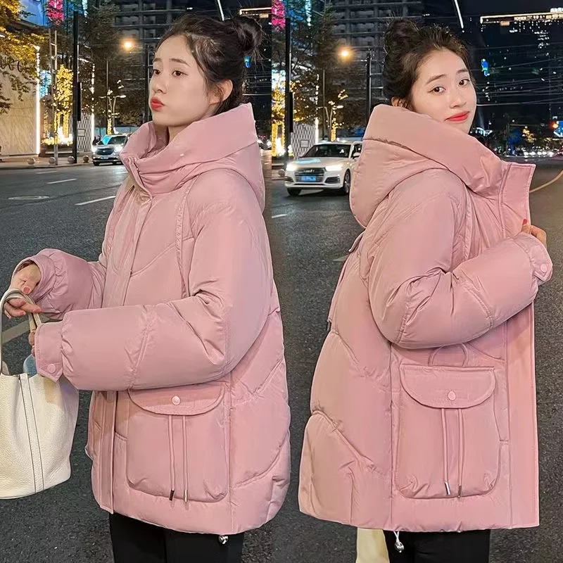 Winter Jacket Women Overcoat Hooded Thick Down Cotton Padded Coat 2023 New Female Long Sleeve Casual Puffer Parkas Outwear