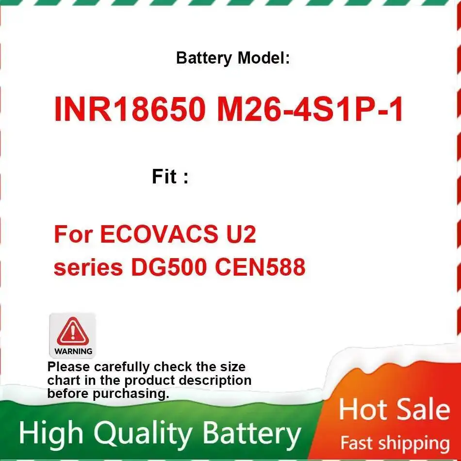 

Для Ecovacs U2 Series DG500 CEN588 роботизированный пылесос аккумулятор INR18650 M26-4S1P-1 2600 мАч повышенная производительность