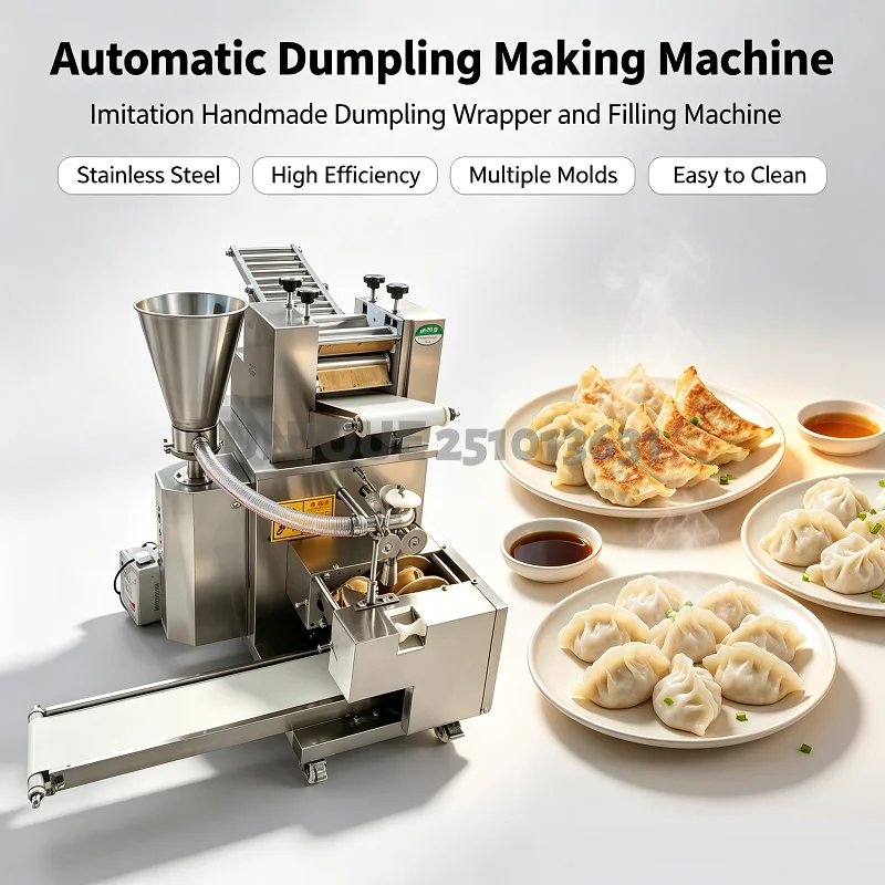 Automatic 220V Imitation Handmade Dumpling Machine Commercial Stainless Steel Multi Shape Dumpling Maker With Conveyor Belt