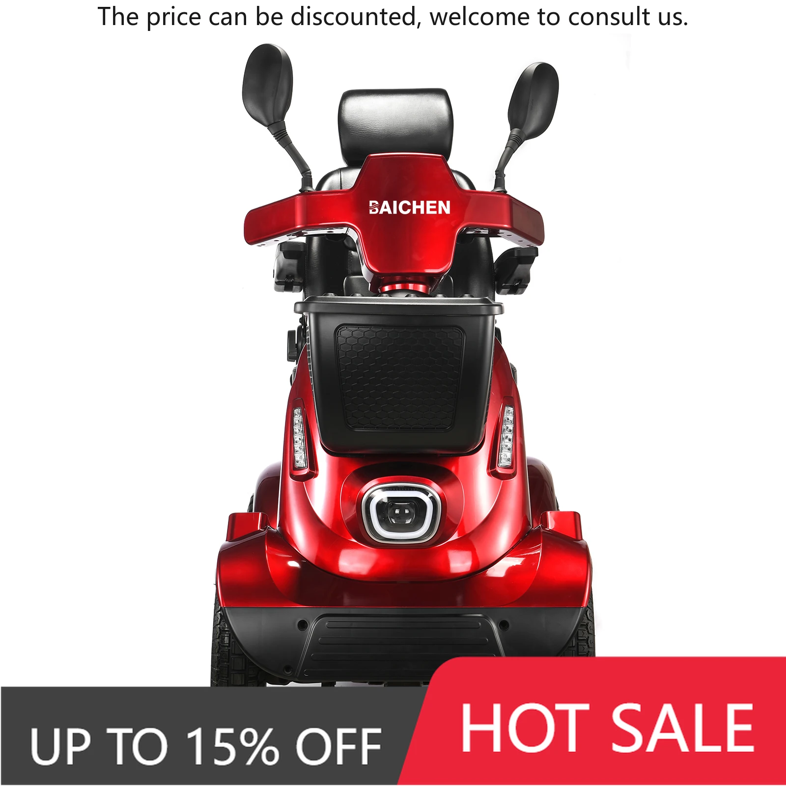 

Baichen 800W CE Approval 4 Wheels Powerful Heavy Duty Electric Mobility Scooter For Elderly Disabled