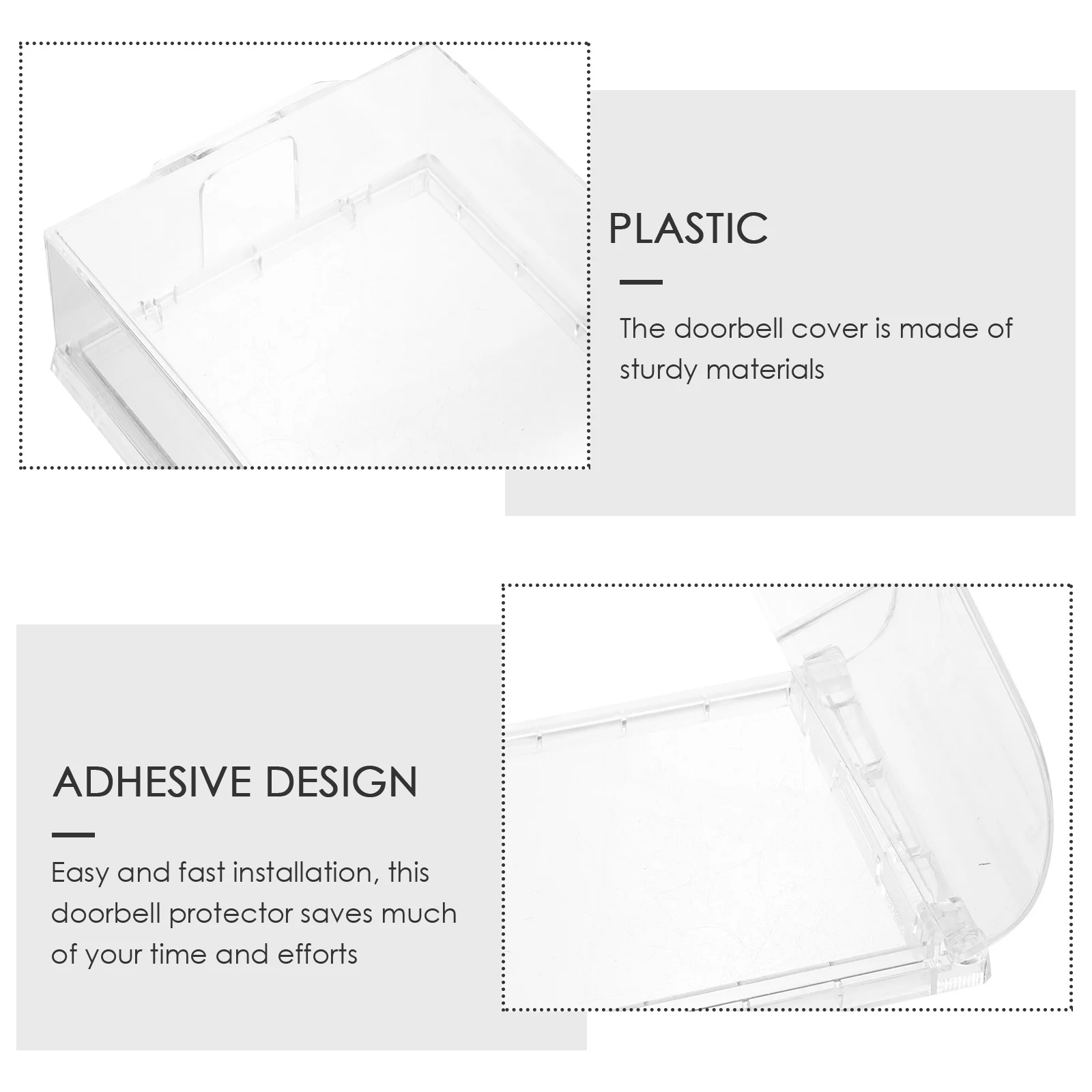 

Doorbell Cover Weatherproof Outdoor Transparent Splash Proof Access Control Rain Cover Protector Box Fingerprint Device