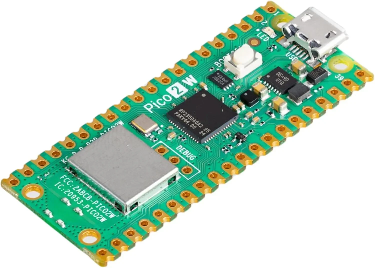 

Pi Pico 2W — плата микроконтроллера RP2350, Bluetooth 5.2, Wi-Fi, двухъядерный