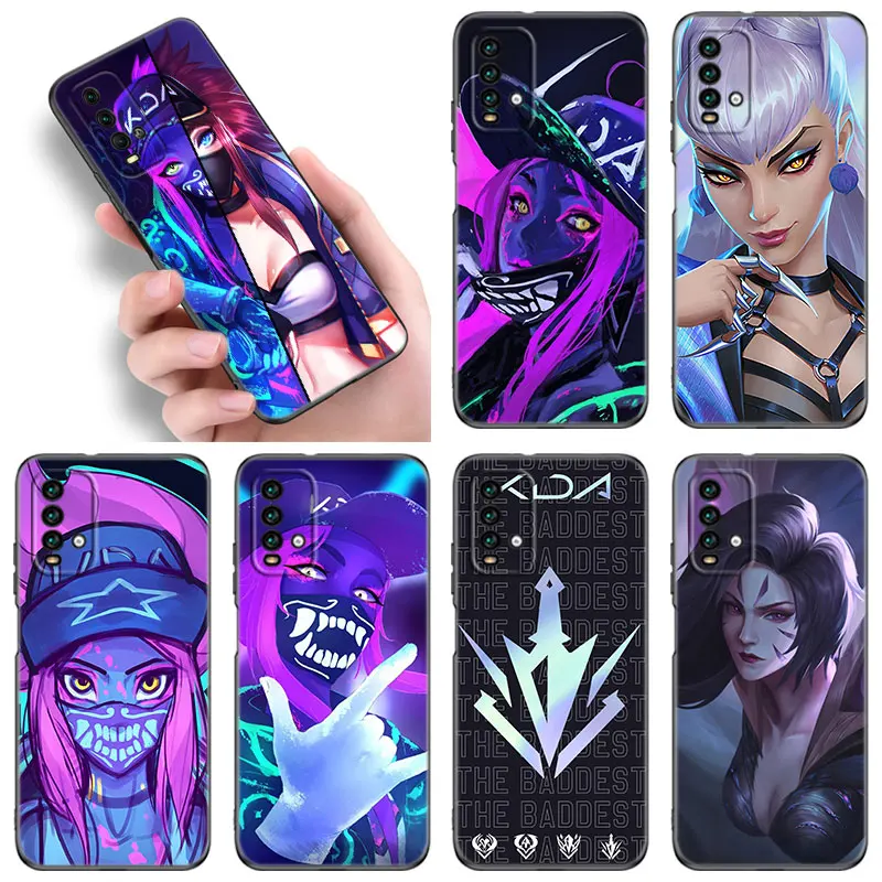 Kda Kaisa Ahri Akali Black Phone Case For Redmi 10 Prime A1 A2 Plus K30 K40 Gaming K60 Pro 9 9A 9C 9T 10A 10C 12 12C 13C