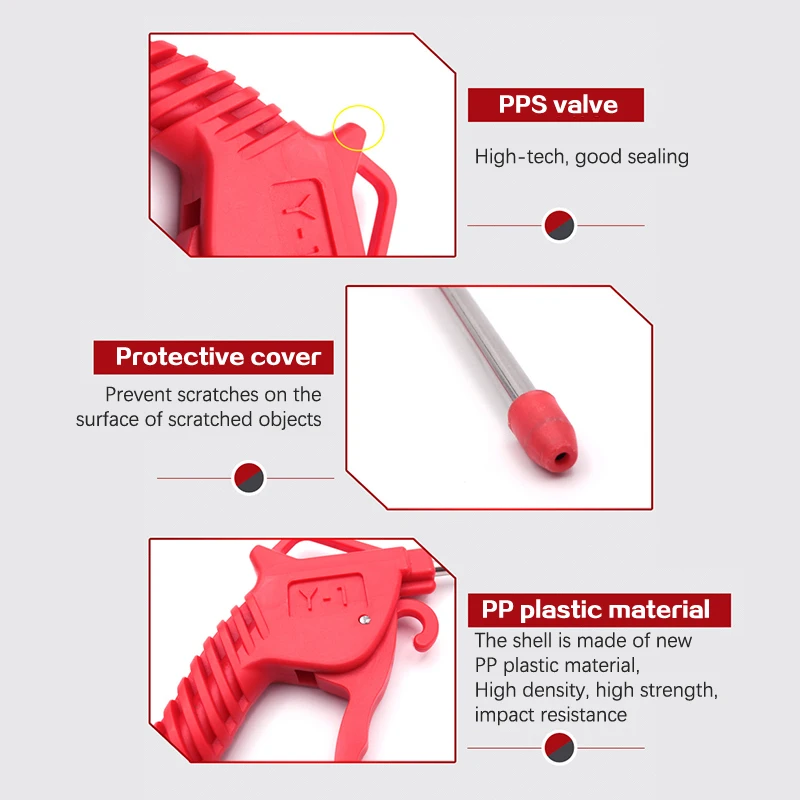 pneumatic dust blowing tool Yellow corner plastic handle powerful air compressor air pump cleaning air gun high pressure air gun