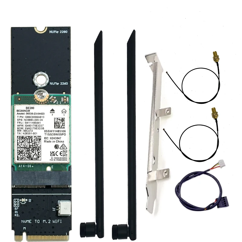 Scheda di rete BE200 Bluetooth 5.4 Tri Band 2.4G/5G/6GHz 8774Mbps BE200NGW adattatore Wireless M.2 migliore di Wifi 6E WIFI7