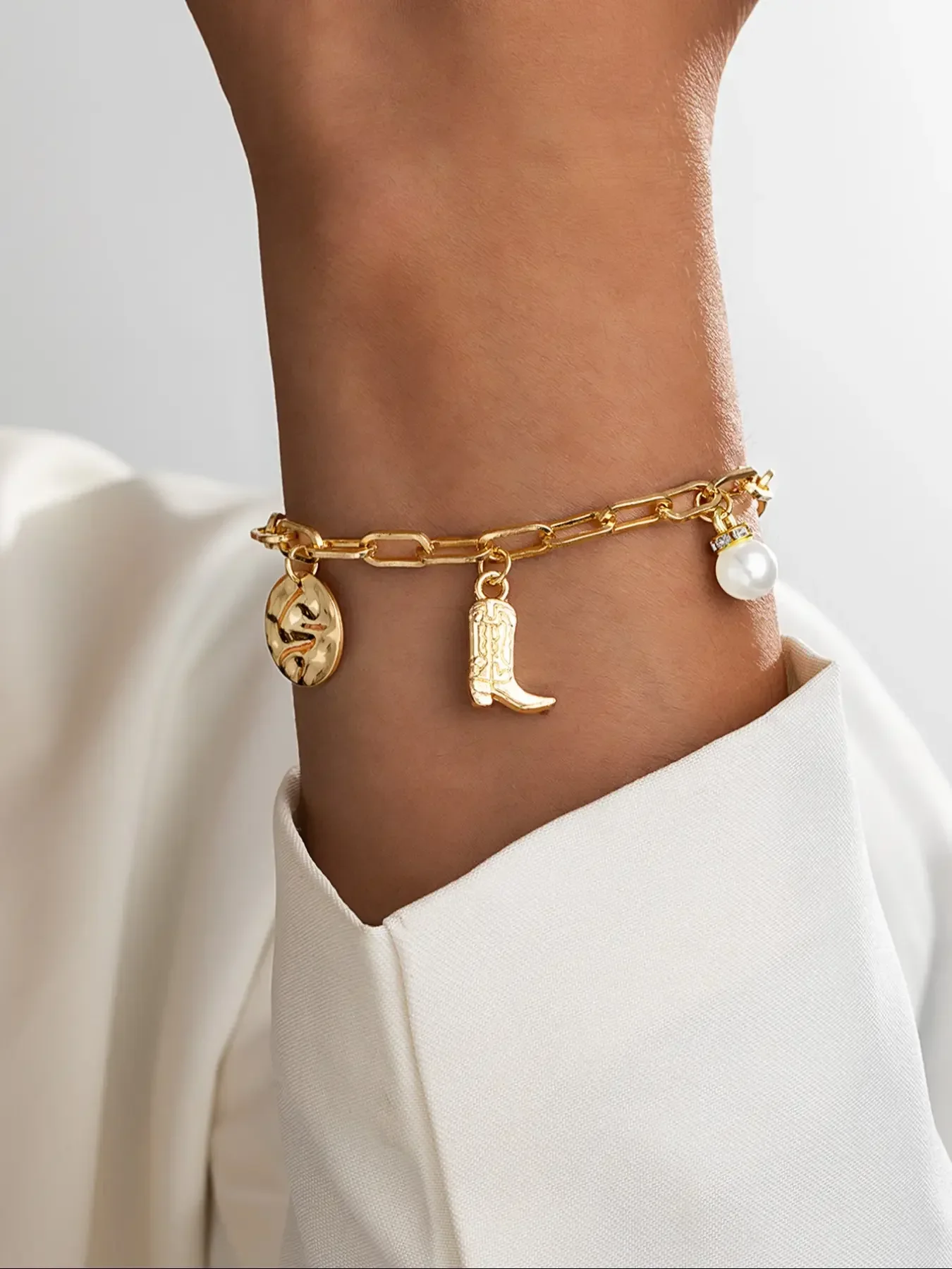 Aliexpress Women's Western Style Cowboy Hat Boots Bracelet, Faux Pearl Tassel Design, Vintage Jewelry Gift for Women, Daily Wear Accessory, Trendy Jewellery Accessories, Boho Style Bracelet, Fashion Bracelet, Bohemian Bracelets, Fashionable Bracelet Style - Aliexpress Deal