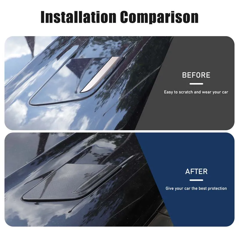 For Land Rover Range Rover Sport 2023+ Real Carbon Fiber Car Hood Side Decorative Cover Sticker Car Protection Accessories