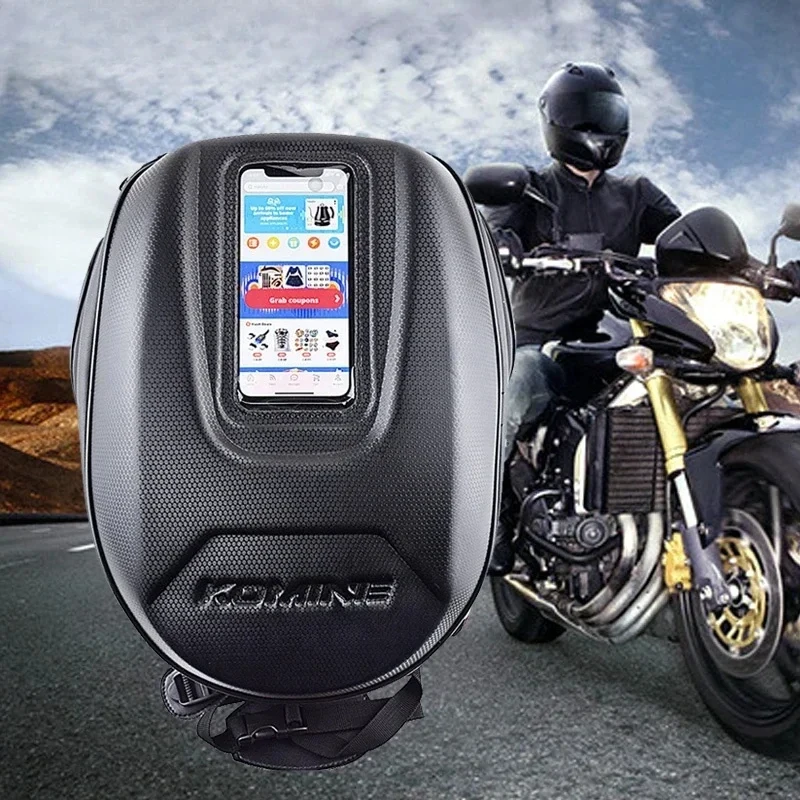 New Carbon Fiber Motorcycle Tank Bag Motorbike Oil Fuel Magnetic Tank Bag Touch Screen Mobile Phone Navigation With Rain Cover