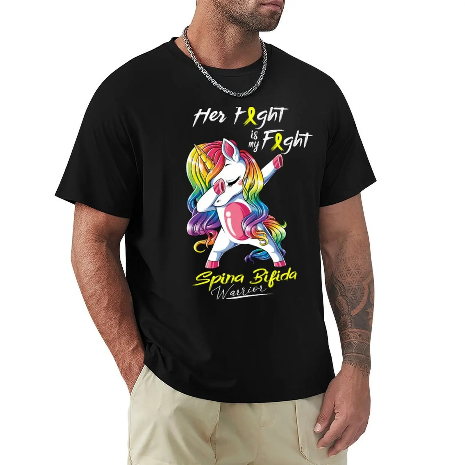 

Her Fight is My Fight Spina Bifida Warrior T-Shirt street wear plain cute clothes mens graphic t-shirts big and tall