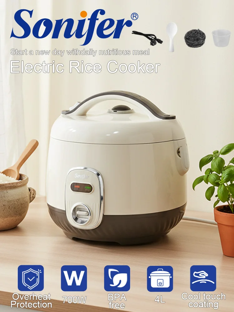 

Sonifer SF-4054 Electric Rice Cooker 4.0L 700W with Enamel Glaze Non-stick Thickened Inner Pot Automatic Keep Warm Overheat Safe