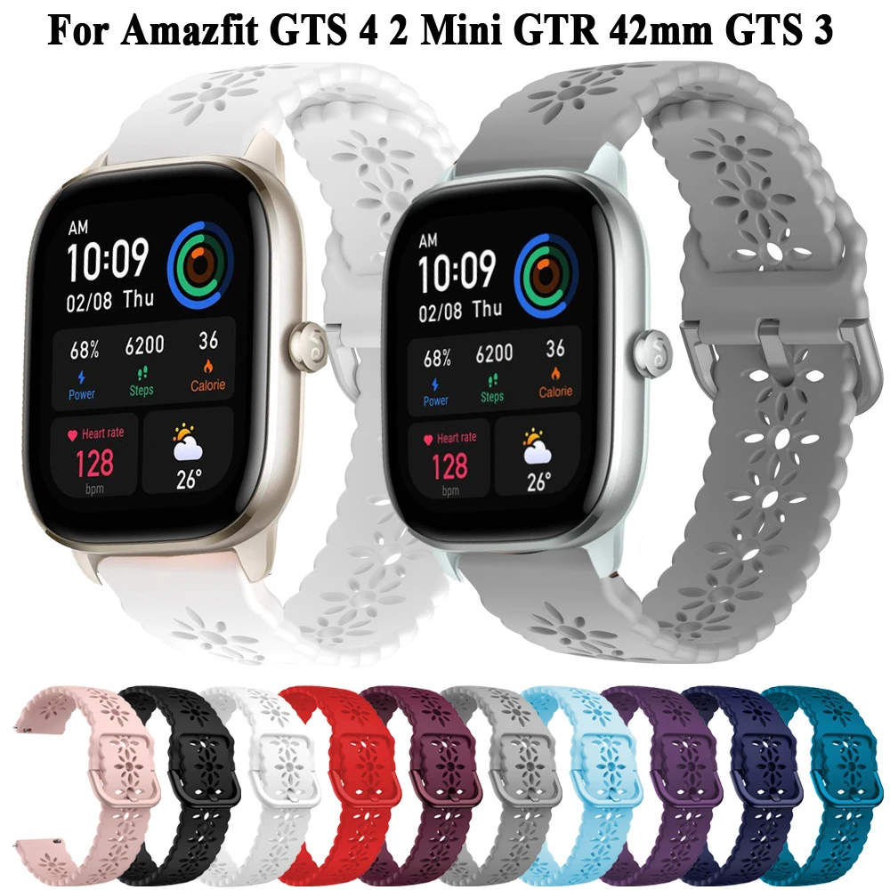 Ремешок силиконовый для смарт-часов Amazfit GTS 4/2 Mini GTS 3 2E GTR Mini, 20 мм