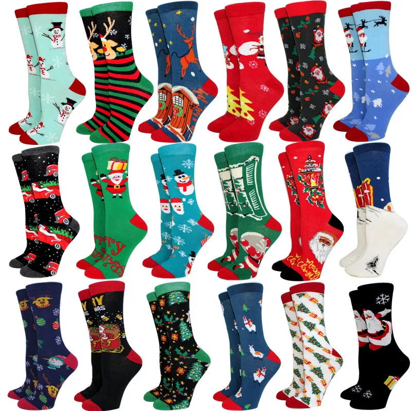 New Arrival Winter Christmas Socks Women socks Cotton Long Casual Men\'s Socks Santa Claus Christmas Gift Creative Socks 37-45