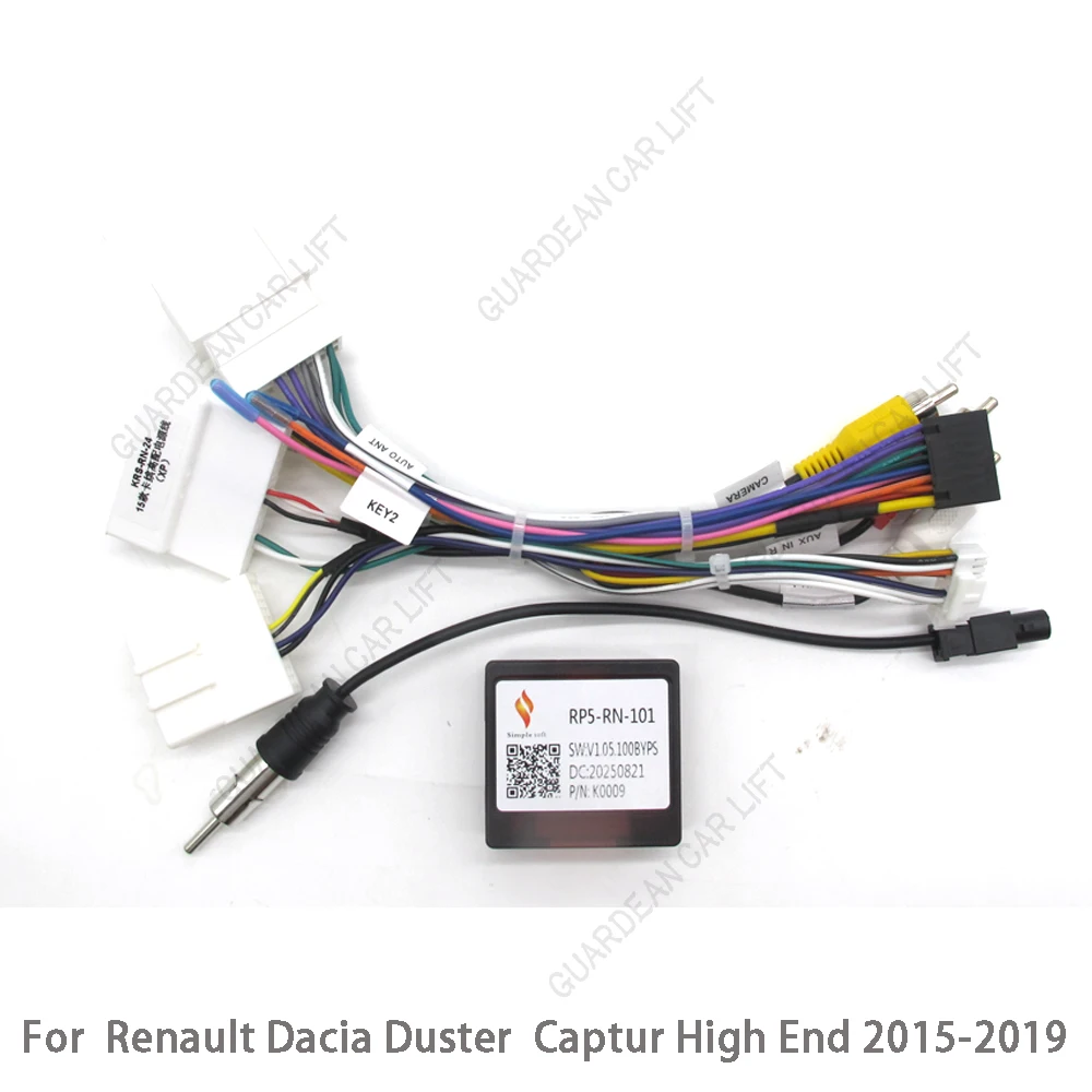 Car Radio Wiring For Renault Captur High End 2015-2019 Cable 16Pin Harness Adapter With CANBUS Box 2DIN Head Unit Stereo Plug