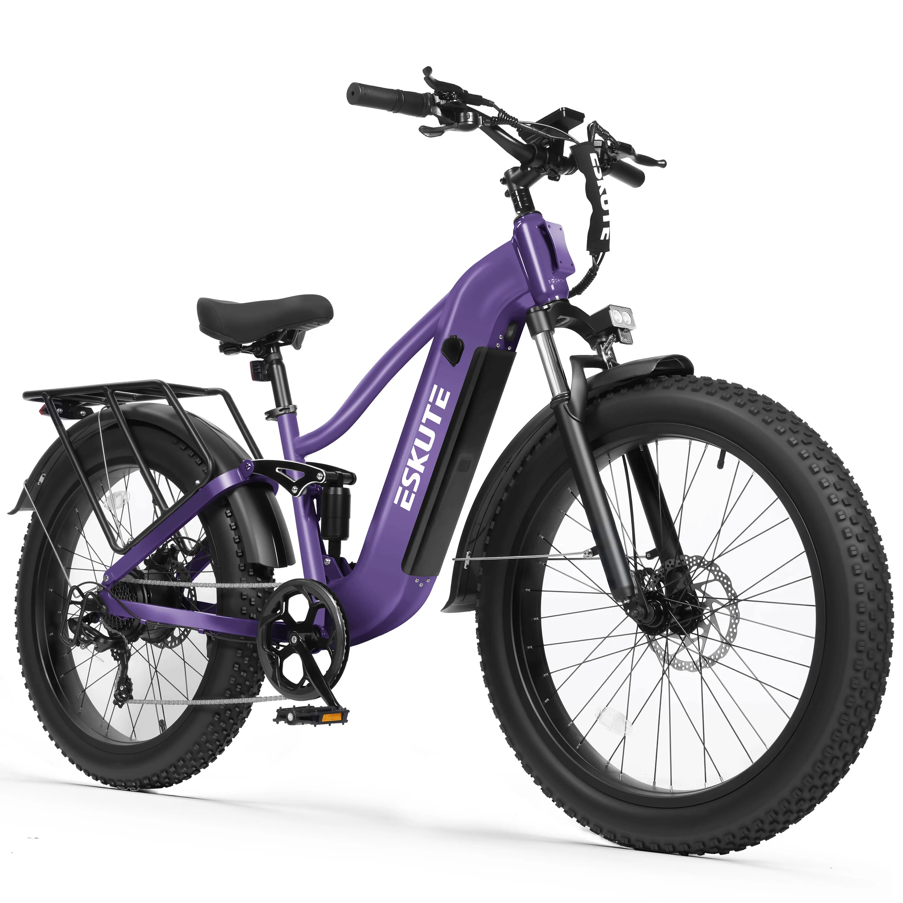 ESKUTE C300R-SO - Full Suspensions -  Electric Bike for Adults ，48V20.8Ah Battery Ebike up to 80 Miles, Peak, 26x4.0 Fat Tire Step-Over Ebike, 8-Speed, UL2849 E-Bike image 1