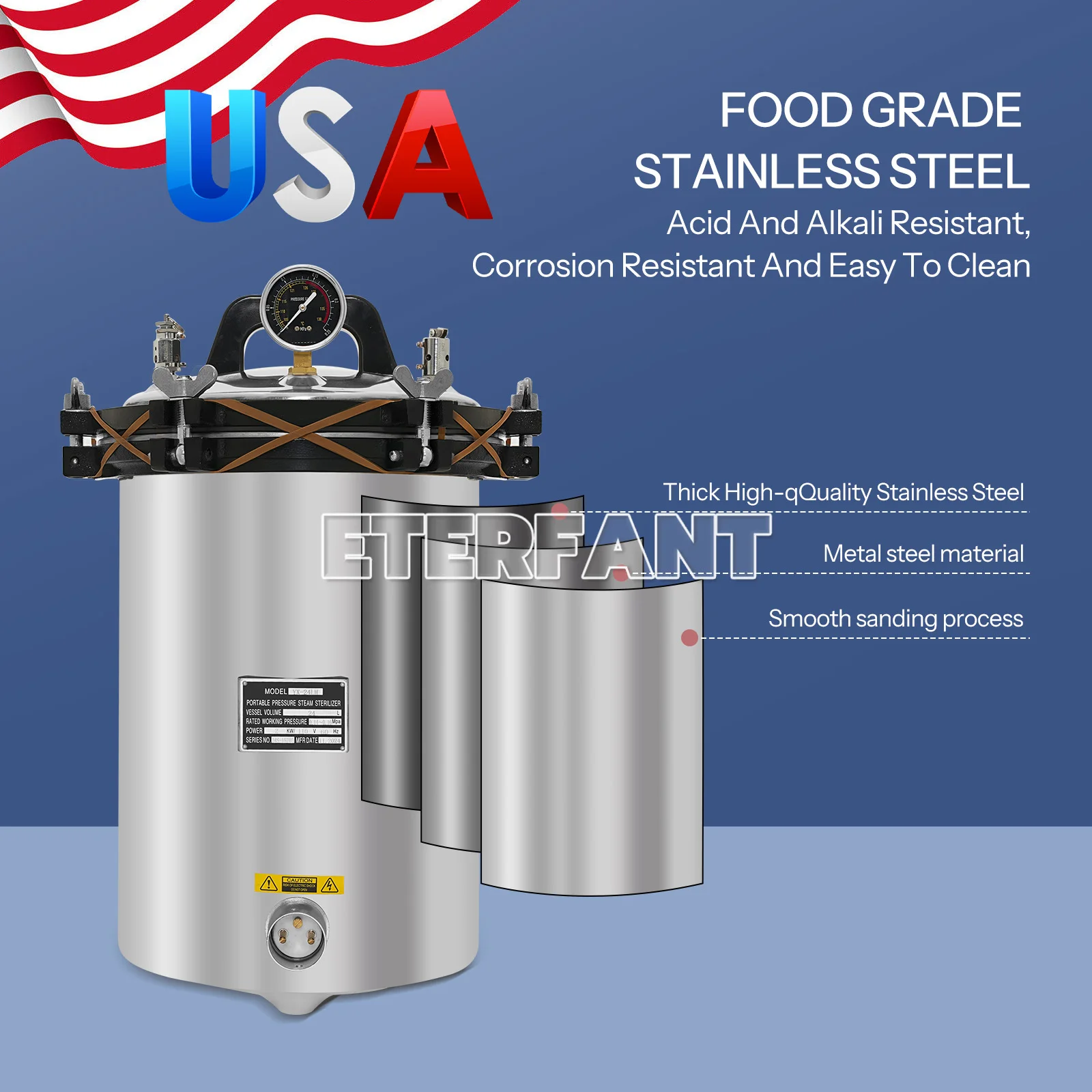 24L Dental Coal and Electricity Heated Autoclave Pressure Steam Sterilizer/Tabletop Steam Sterilizer Autoclave Sterilizer