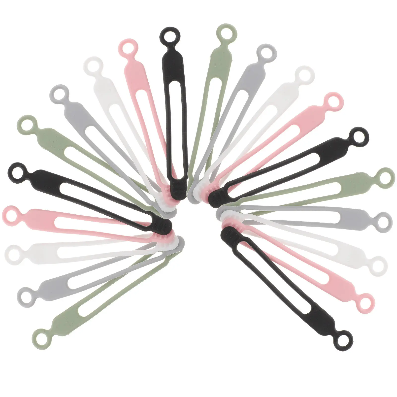20Pcs Flexible Silicone Cable Organizer Strong Wear-Resistant Reusable Cord Organizer for USB Power Cables Desktop