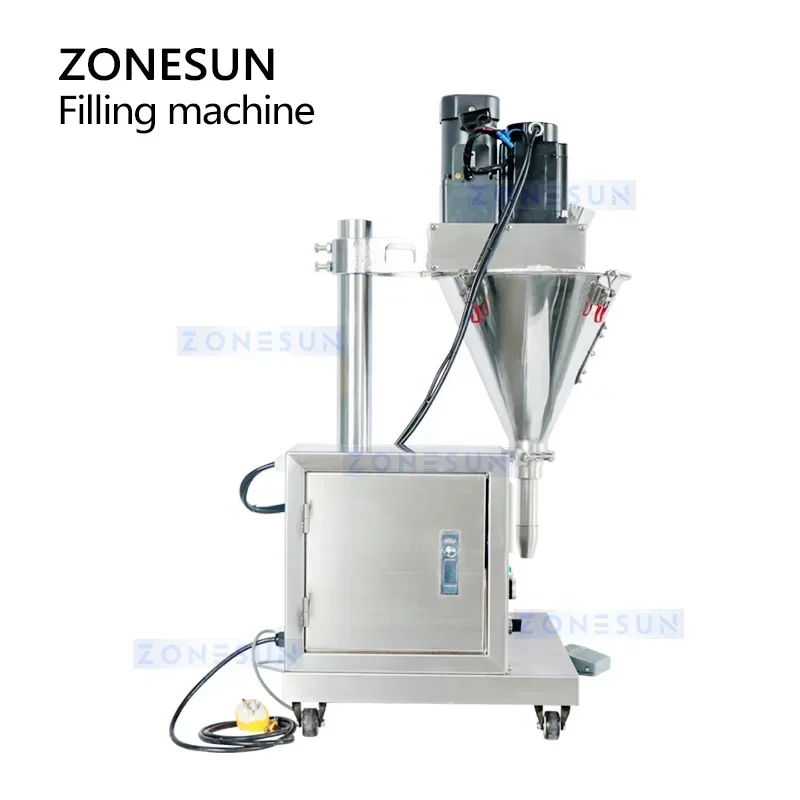 ZONESUN Semi Automatic Auger Filler Paprika Coffee Fine Dry Powder Filling Machine Dosing Dispenser ZS-FM100S