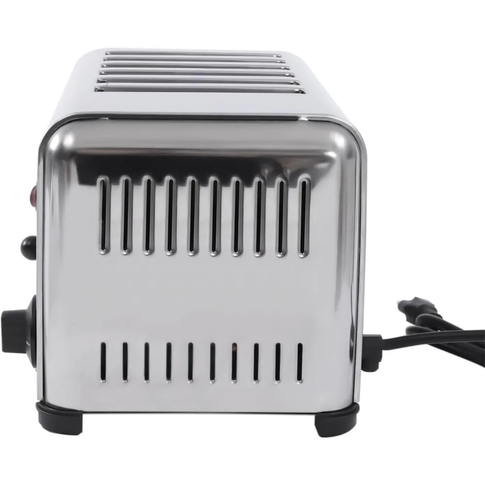 6 Slot Commercial Toaster - 6 Slice Wide Slot Stainless Steel Toaster for Restaurant and Home Kitchen