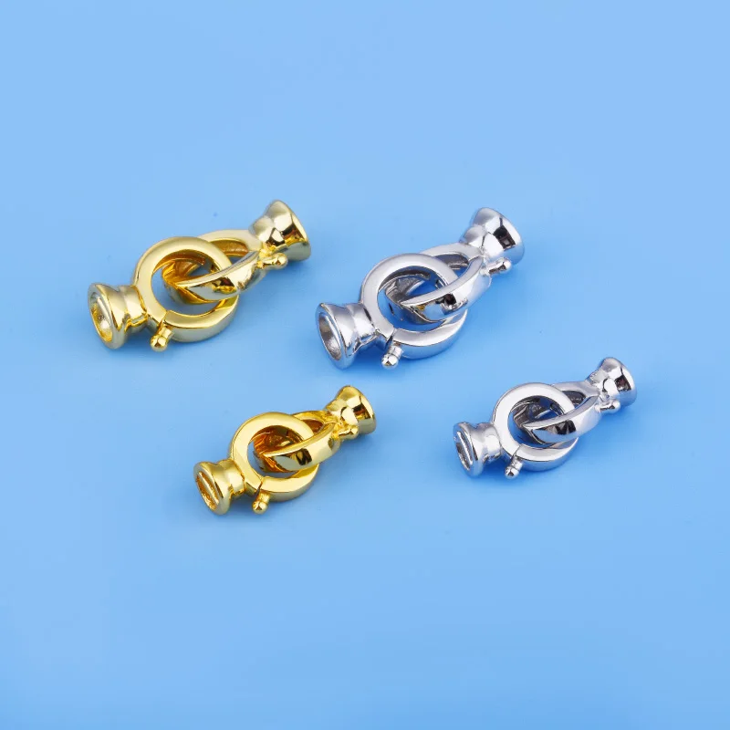 925 sterling silver pearl clasp accessory bracelet necklace connecting button Handcrafted DIY material jewelry and accessories