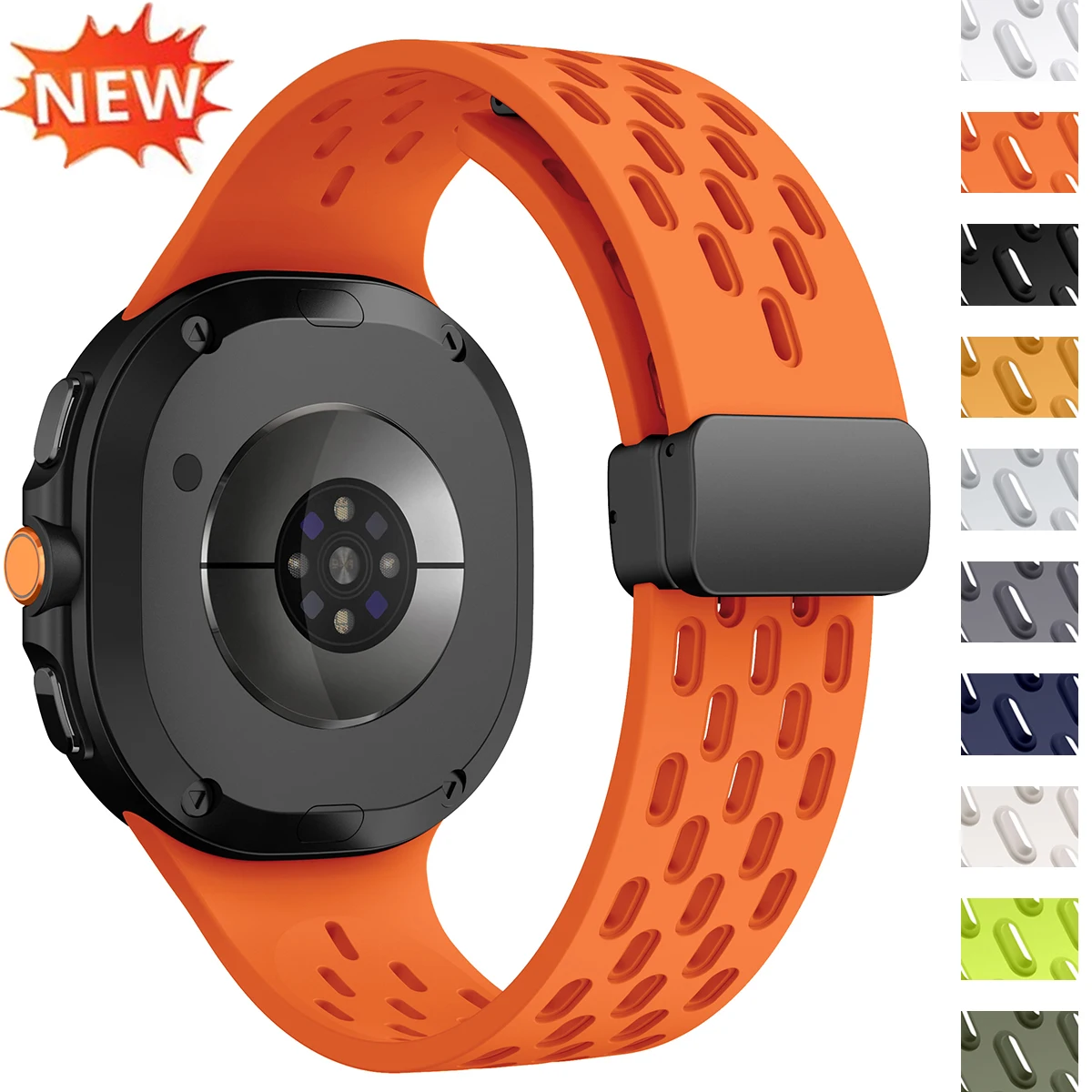 Magnetisches Sportarmband für Samsung Galaxy Watch 8/8 Classic 46 mm, atmungsaktives Band für Galaxy Watch 8 40 44 mm Damen Herren Armband