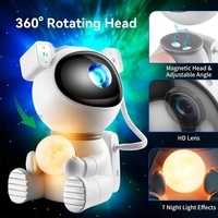 Astronaut with Moon Lamp Galaxy Night Light Projector Bedroom Starry Nebula Sky LED Night Light for Kids Decor Party Gift
