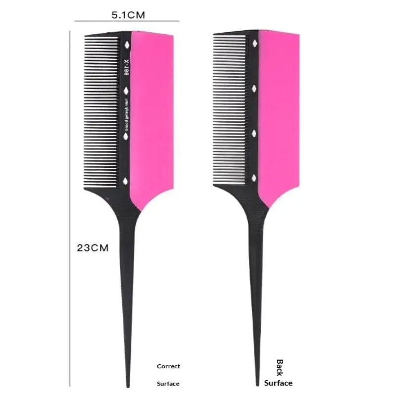 1Pcs Salon Gradient Coloring Tool 2 In 1 Hair Dye Brush Comb Set For Precise Highlights Fine Tooth Styling