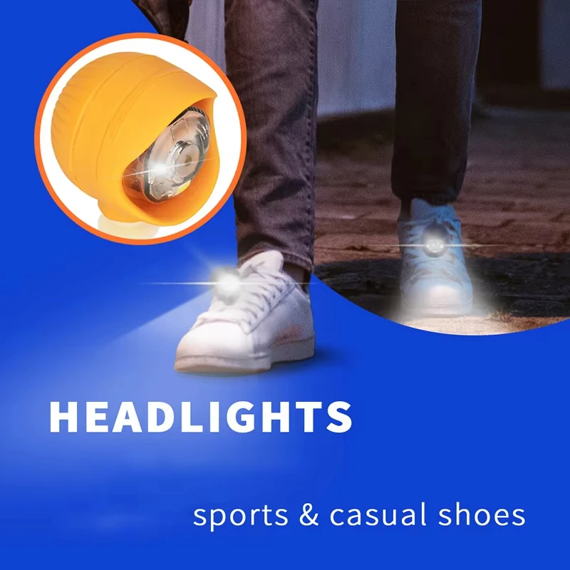 قطعتان من مصابيح الأحذية، إكسسوارات أحذية مقاومة للماء لأحذية كروكس، 3 أوضاع إضاءة للتخييم والمشي على الكلاب، هدية للأطفال البالغين