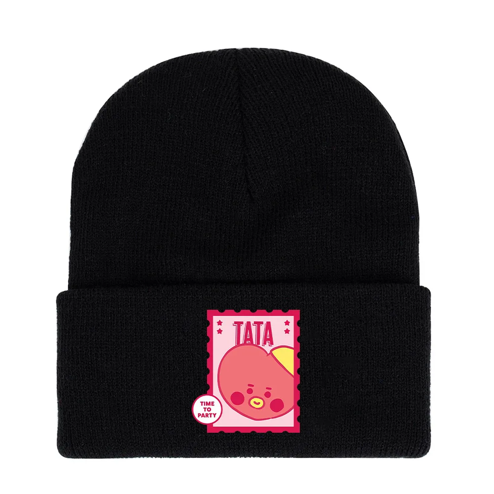 BT21 Time To Party Series Knitted Hat Cartoon Beanies Girls Korean Warm Cold Proof Knitted Hat Woolen Hat Couple Gift Wholesale