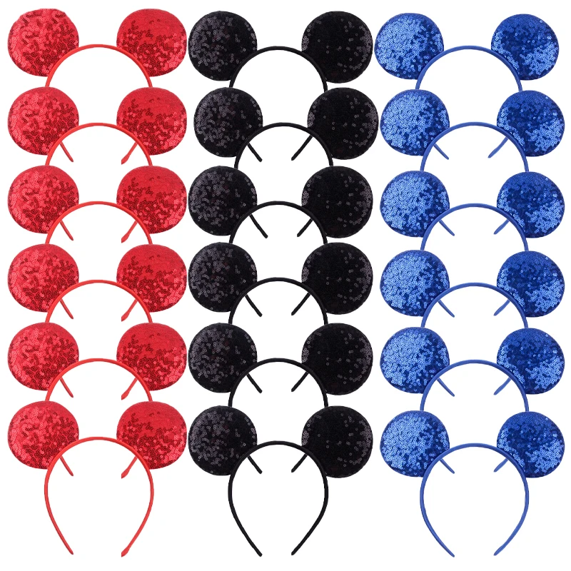 

10Pcs/Lot Mouse Ears Headband Without Bow Festival Party Hairband For Girls Boys Cosplay DIY Hair Accessories