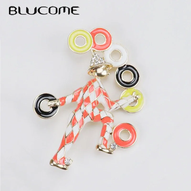 

Blucome Alloy Enamel Pins Vintage Circus Clown Replica Brooch for Woman Man Suit Scarf Christmas Gifts