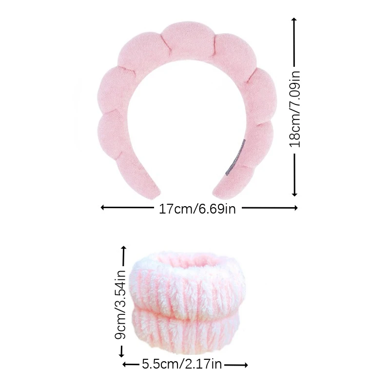 〔CC88〕1/3Pcs Twist Sponge Headband Wash Face Makeup Clouds Hairband and Wristband Set Multifunction Hair Accessories