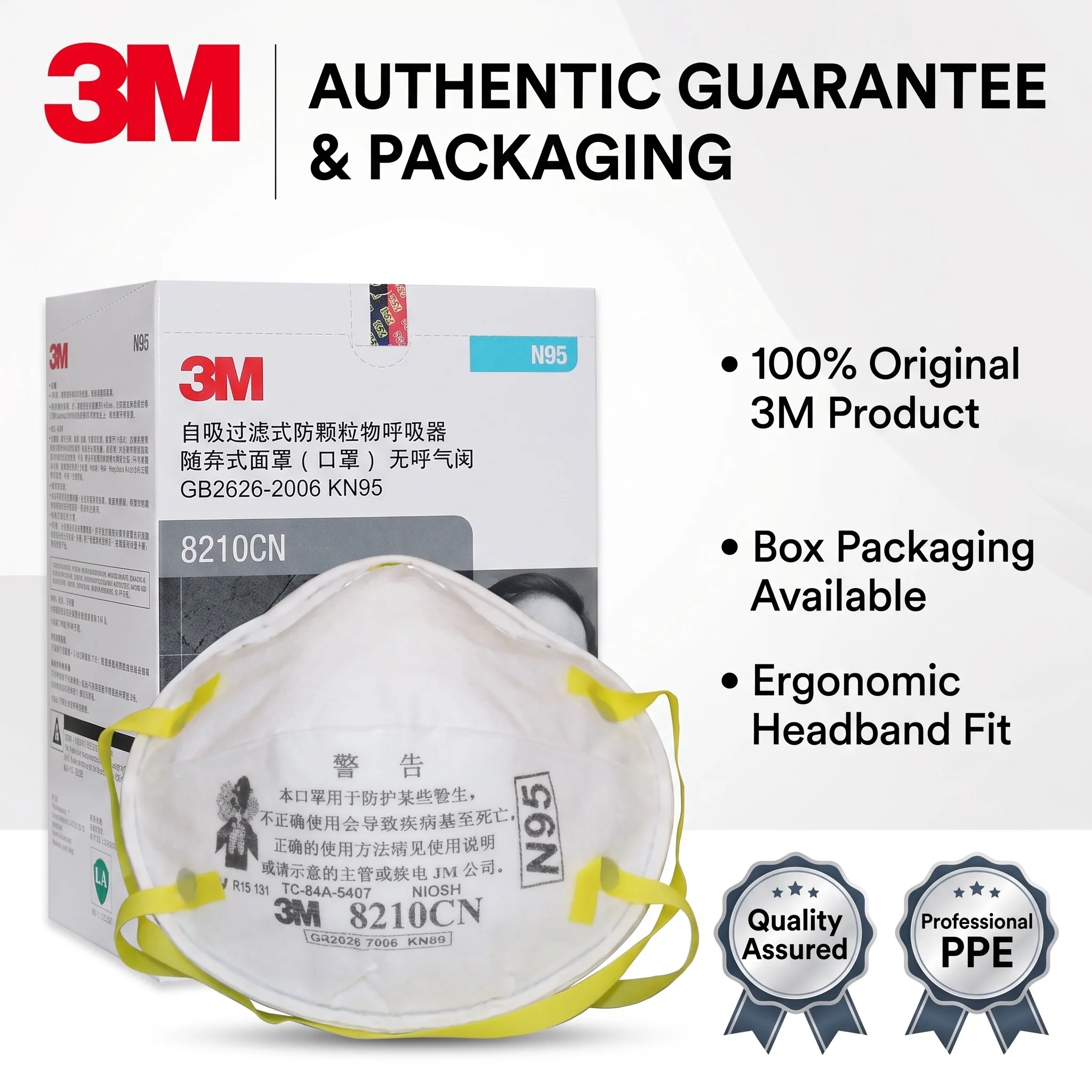 3M 8210 N95 Mask Respirator Dust for Work, Industrial Air Purifying Masks, Construction & Grass Cutting, Mascarillas para Polvo