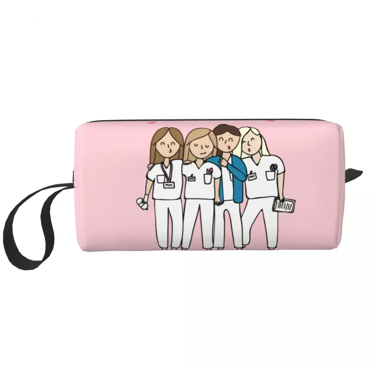 Custom Cartoon Ladies Nurse Doctor Printed Toiletry Bag Women Cosmetic Makeup Organizer Ladies Beauty Storage Dopp Kit Case