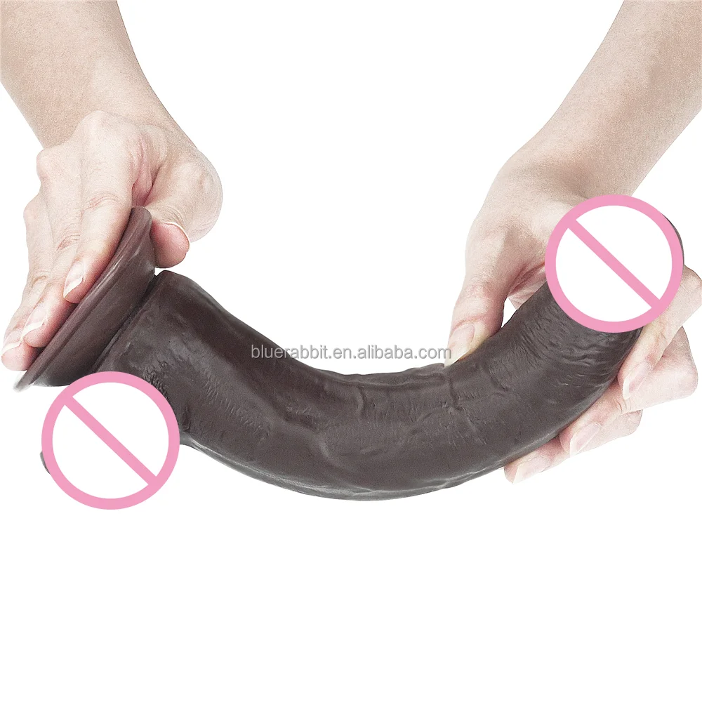 Silicone marrone scuro prepuzio dildo realistico cazzo giocattoli del sesso masturbazione erotica femminile dildo della pelle mobile per le donne