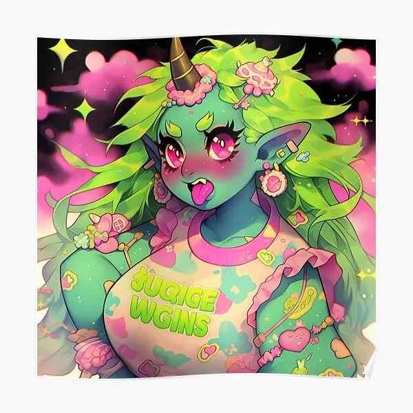 Cute Sassy Orc Anime Girl  Poster Decoration Art Mural Vintage Room Print Painting Picture Wall Funny Decor Home Modern No Frame