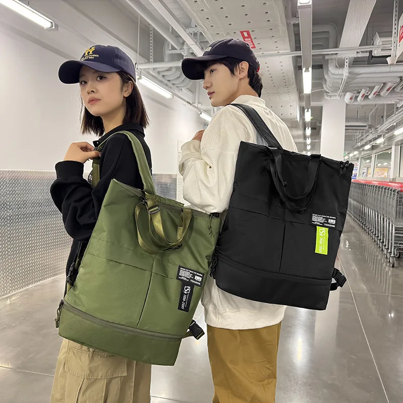 

Dual-purpose backpack large capacity can be single shoulder tote bag small lightweight travel backpack with shoes warehouse