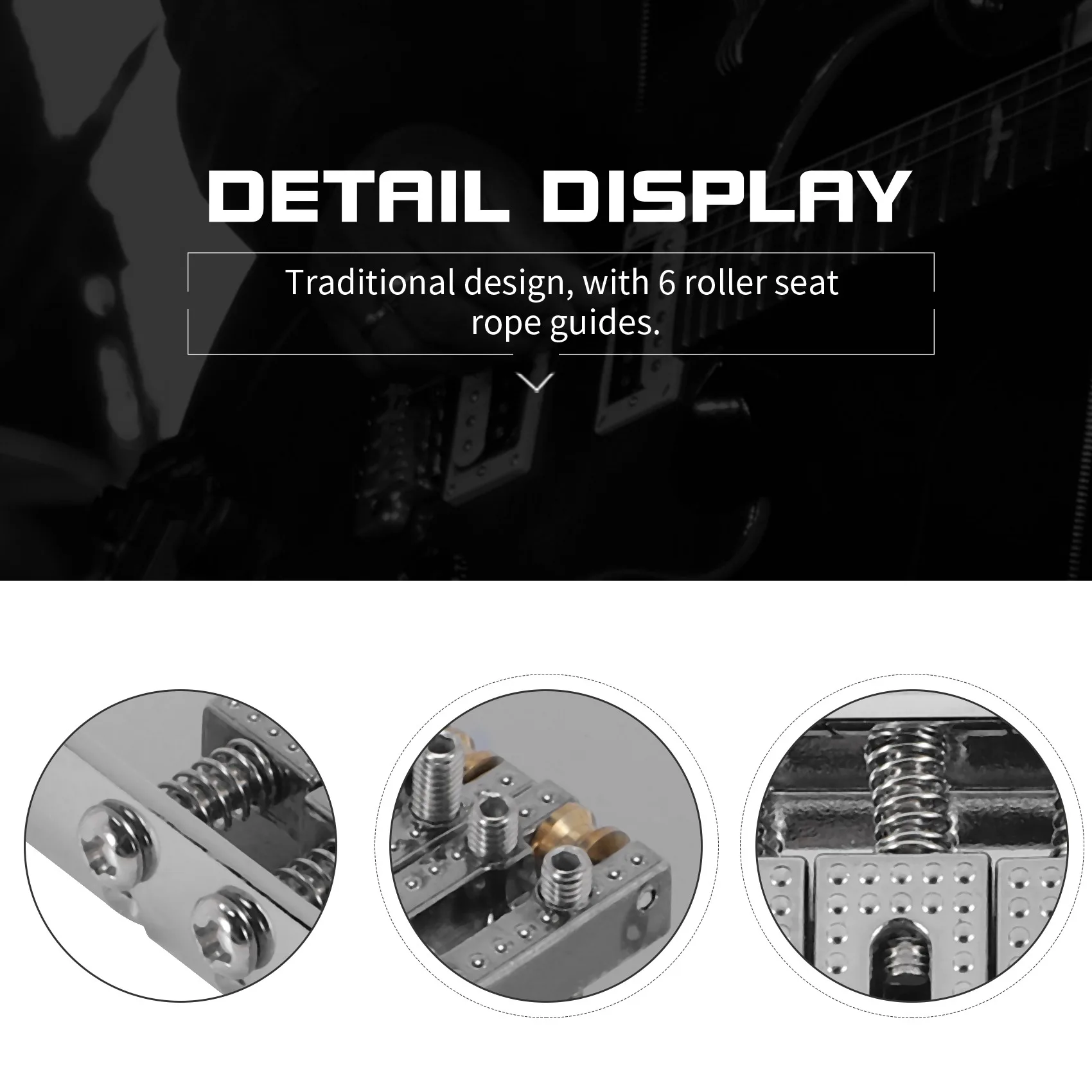 A89E-6 Roller Saddle 6 String สะพานกีตาร์ Humbucker สําหรับกีตาร์ Tele Telecaster (Chrome)