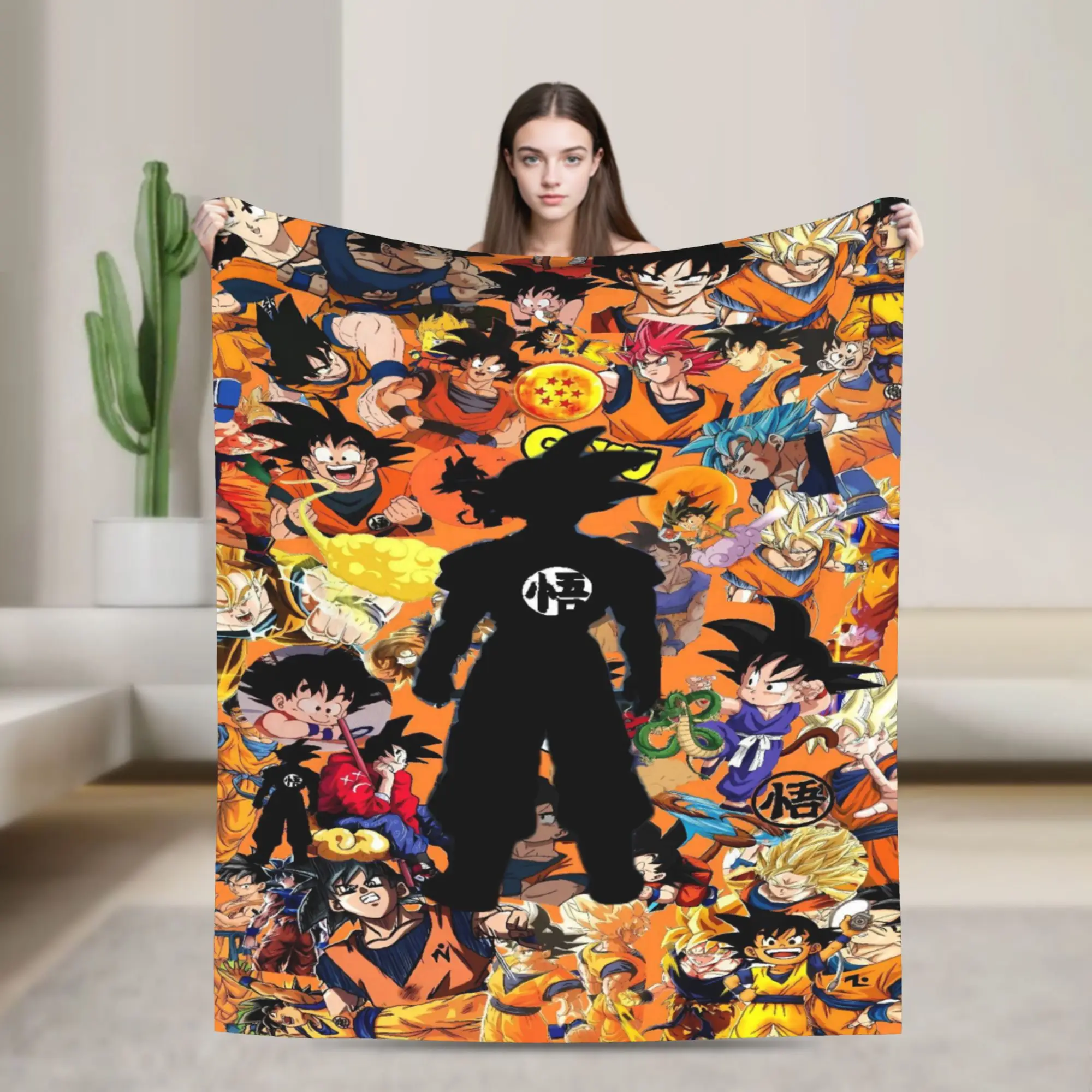 D-Dragon B-Ball 3D Japanese Anime Warm Soft Blanket Children Plush Throw Blanket Fluffy Couch Chair Flannel Bedspread Bed Cover