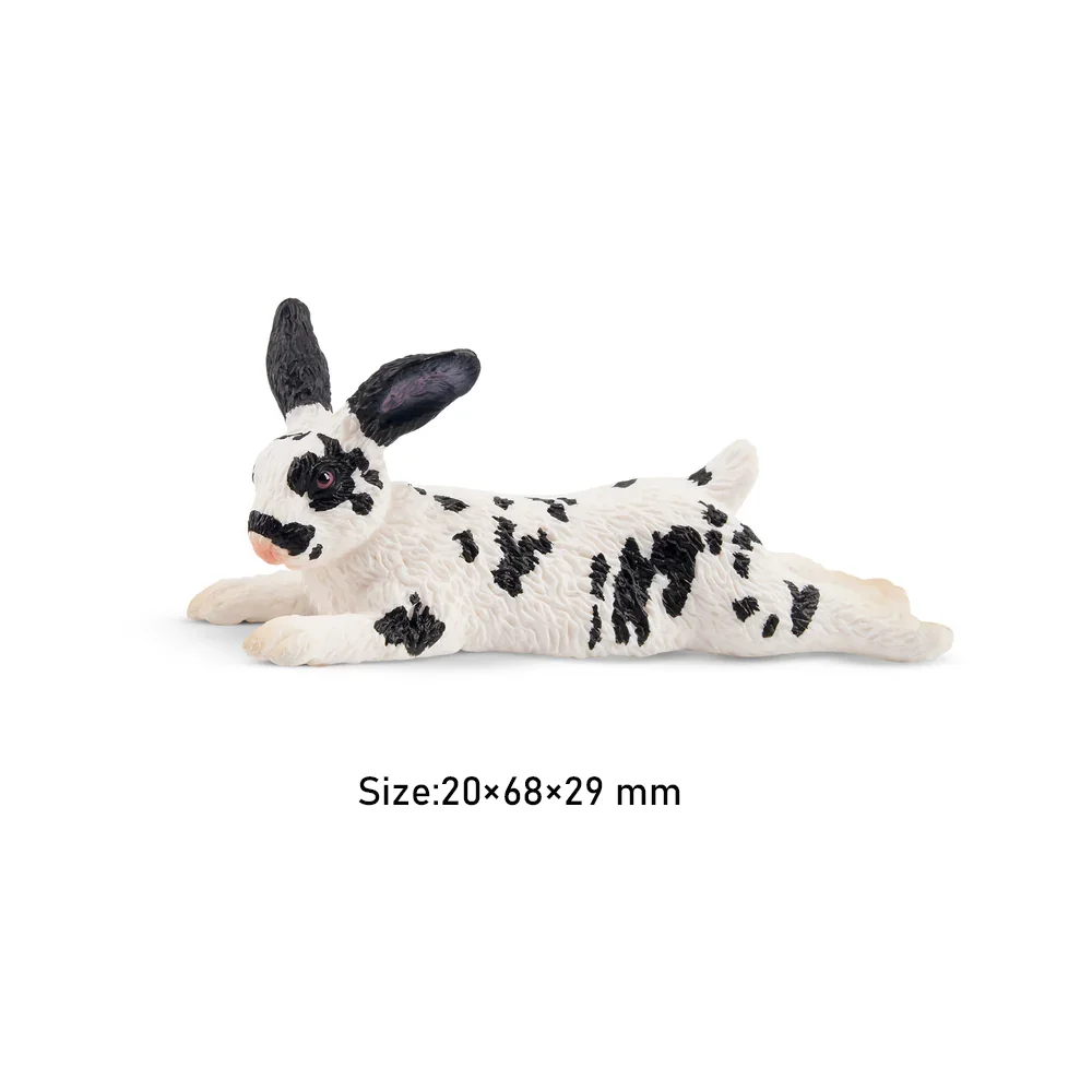 Toymany simulação inglês ponto coelho vida selvagem modelo animal brinquedo mini figuras bonecas estatuetas de ação brinquedos crianças presente