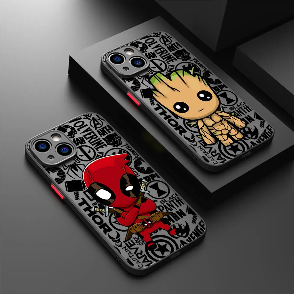 Etui Marvel Groot Deadpool dla Xiaomi Redmi Note 10S 12 13 Pro 11S 12S 11T 11 Pro 10 Pro 9S 9 9T 5G Wstrząsoodporna obudowa TPU