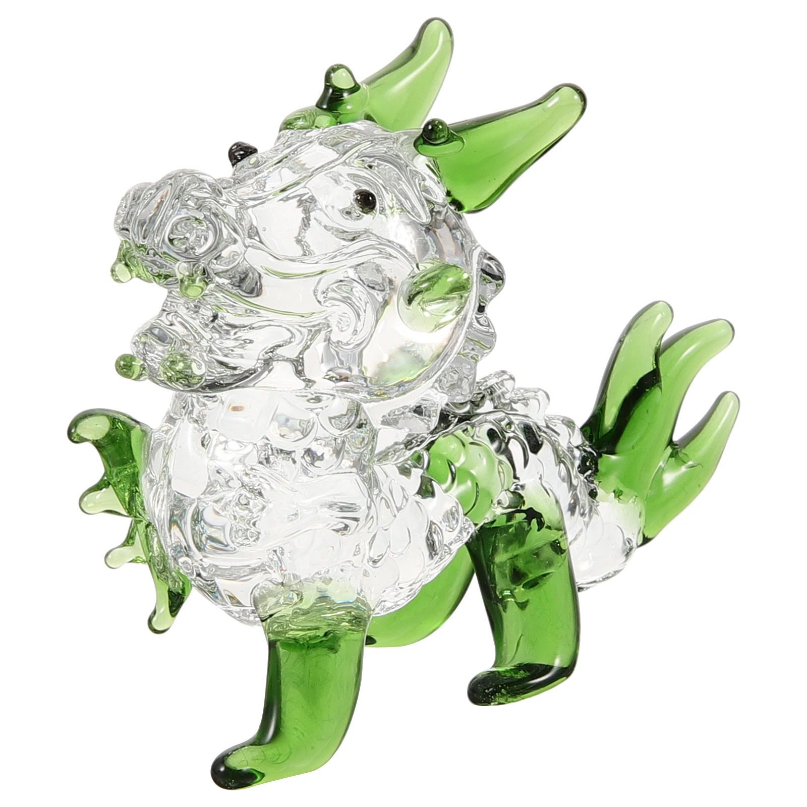 

Clear Crystal Year Of The Dragon Decor Cabinet Zodiac Dragon Adorn Desktop Garden Decor Small Animal Figurines Tea Pet Home