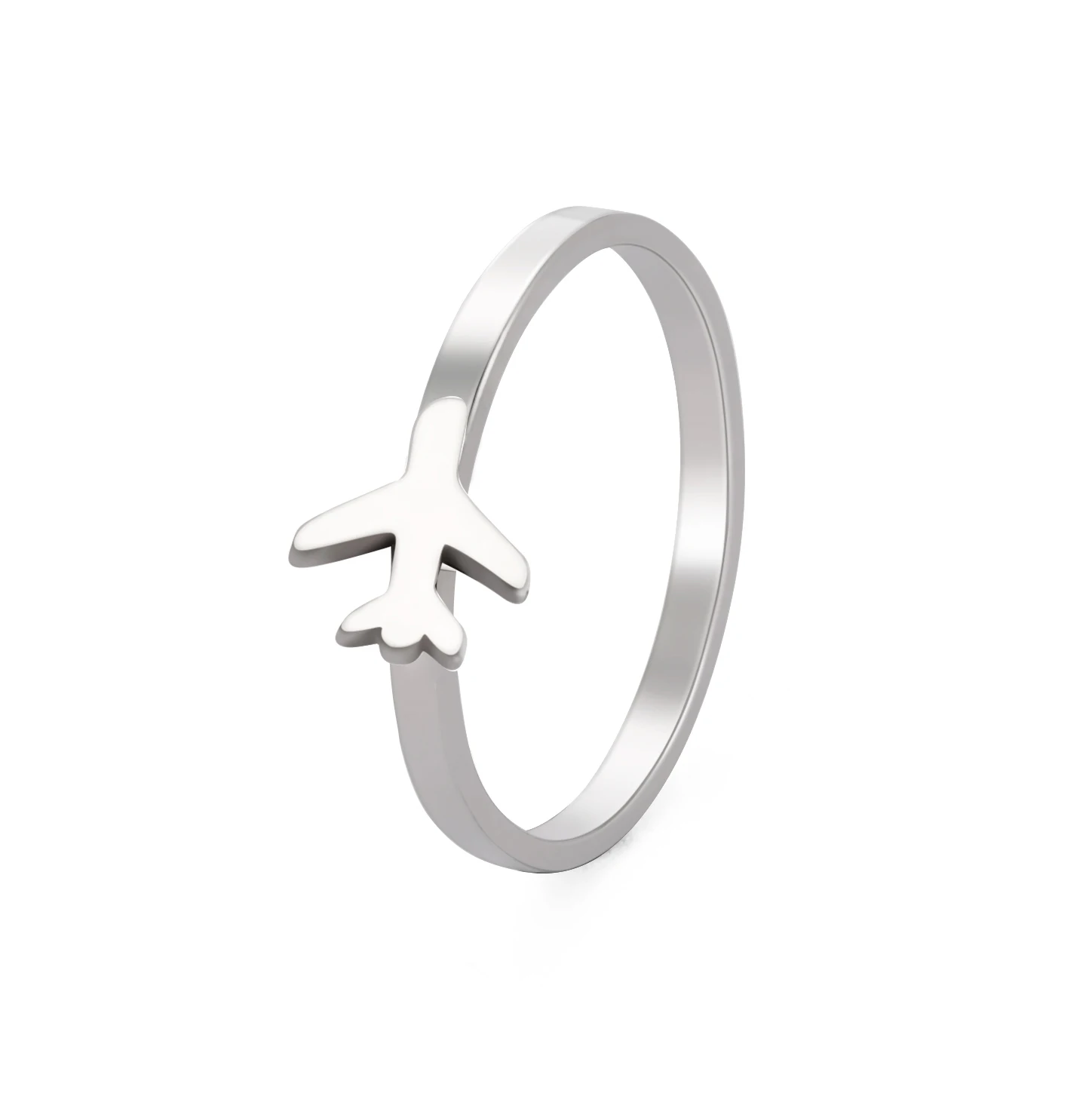 Kkjoy Mode Silber Farbe Edelstahl Flugzeug Liebe Paar Set Ring Für Frauen Blitz Einstellbare Schmuck Geschenk Großhandel – Detail 19