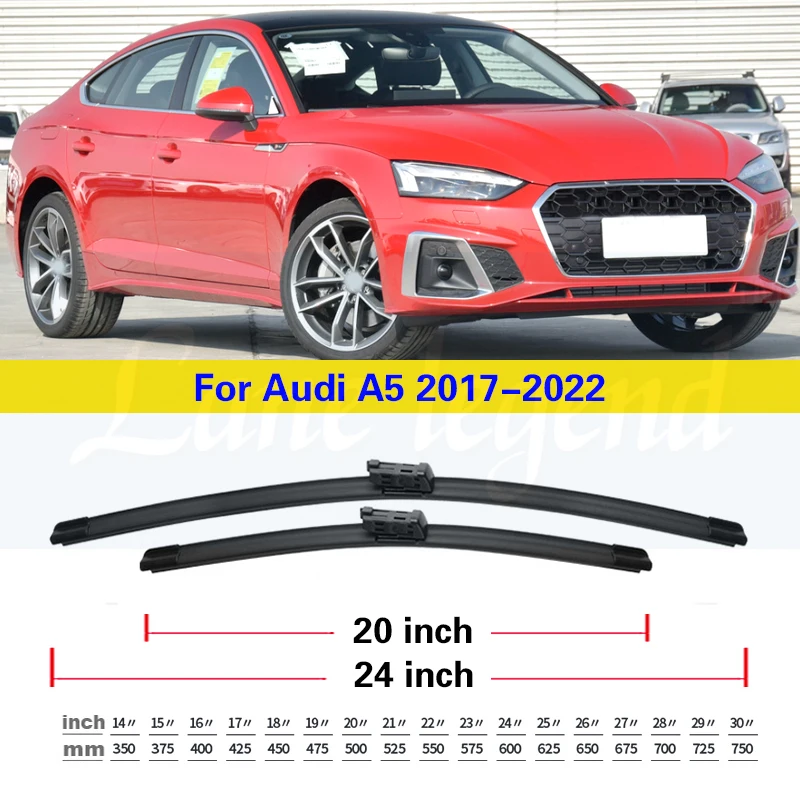 Wiper Front Wiper Blades For Audi A5 2017 2018 2019 2020 2021 2022 Windshield Windscreen Clean Window Car Rain Brushes 24\