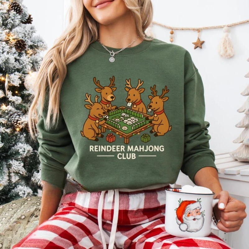 عيد الميلاد جونغ البلوز الرنة جونغ عاشق مضحك مريح الخريف والشتاء طويلة الأكمام الدفء مطابقة هوديس