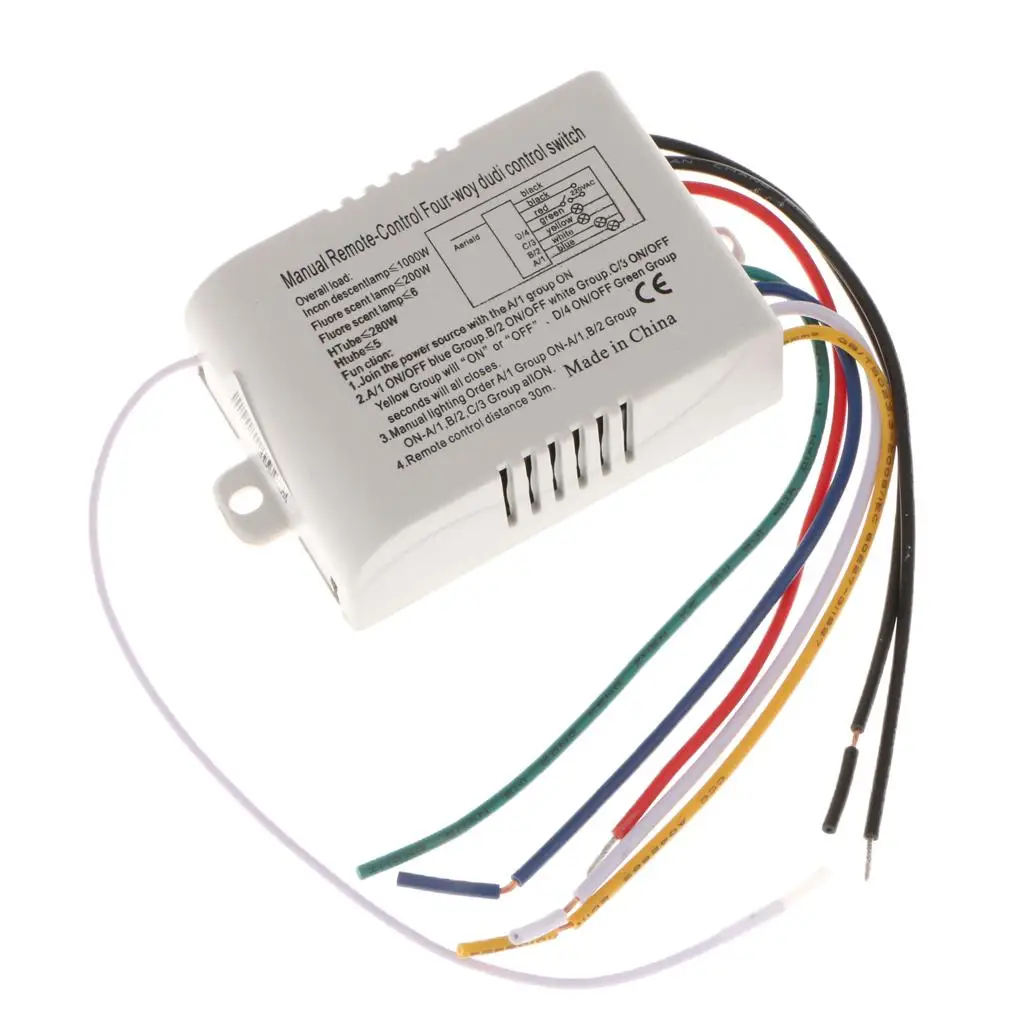 4 Way Digital Remote Controlled On/Off Wireless Automatic Lamp Wall Timer