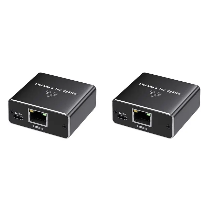 QWE-2X 1 In 2 Out Gigabit Ethernet Splitter 1000Mbps High Speed RJ45 Network Extension Cable Connector Cat5/5E/6/7/8 Splitte
