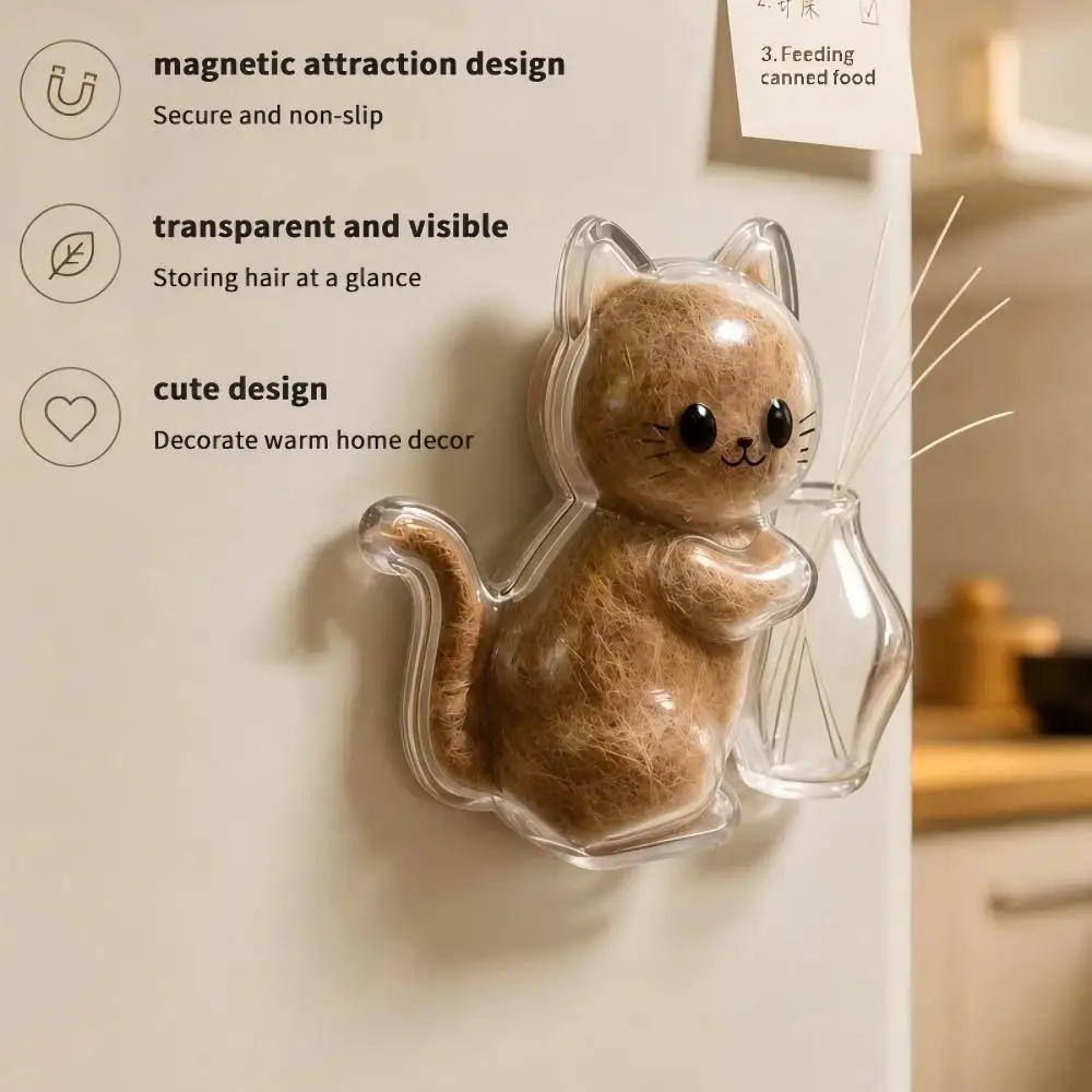 Aimant de réfrigérateur pour poils de chat, capsule transparente DIY, souvenir pour la conservation des poils de chat, cadeau commémoratif pour la perte d'un animal de compagnie