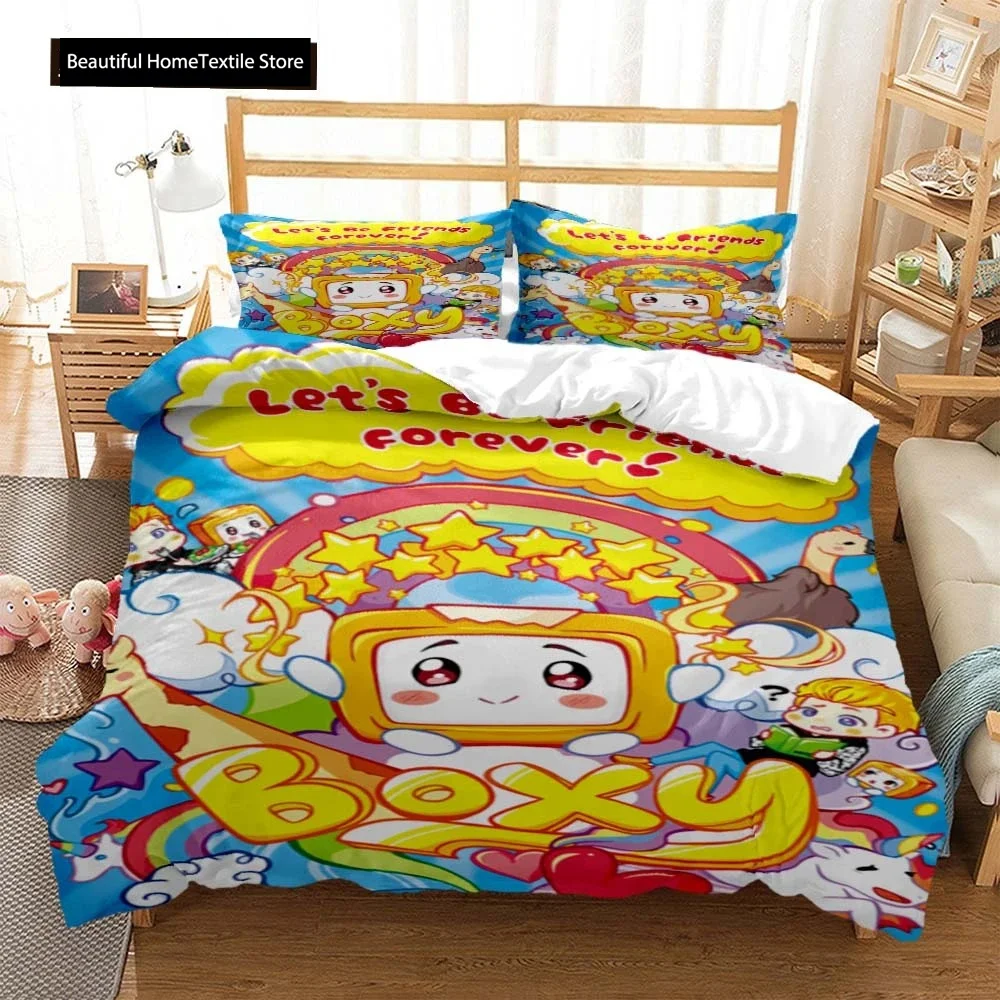 Lankybox Foxy Boxy Cute Cartoon 3D Printed Bedding Queen Bedding Set Customized King Size Bedding Set Soft And Comfortable