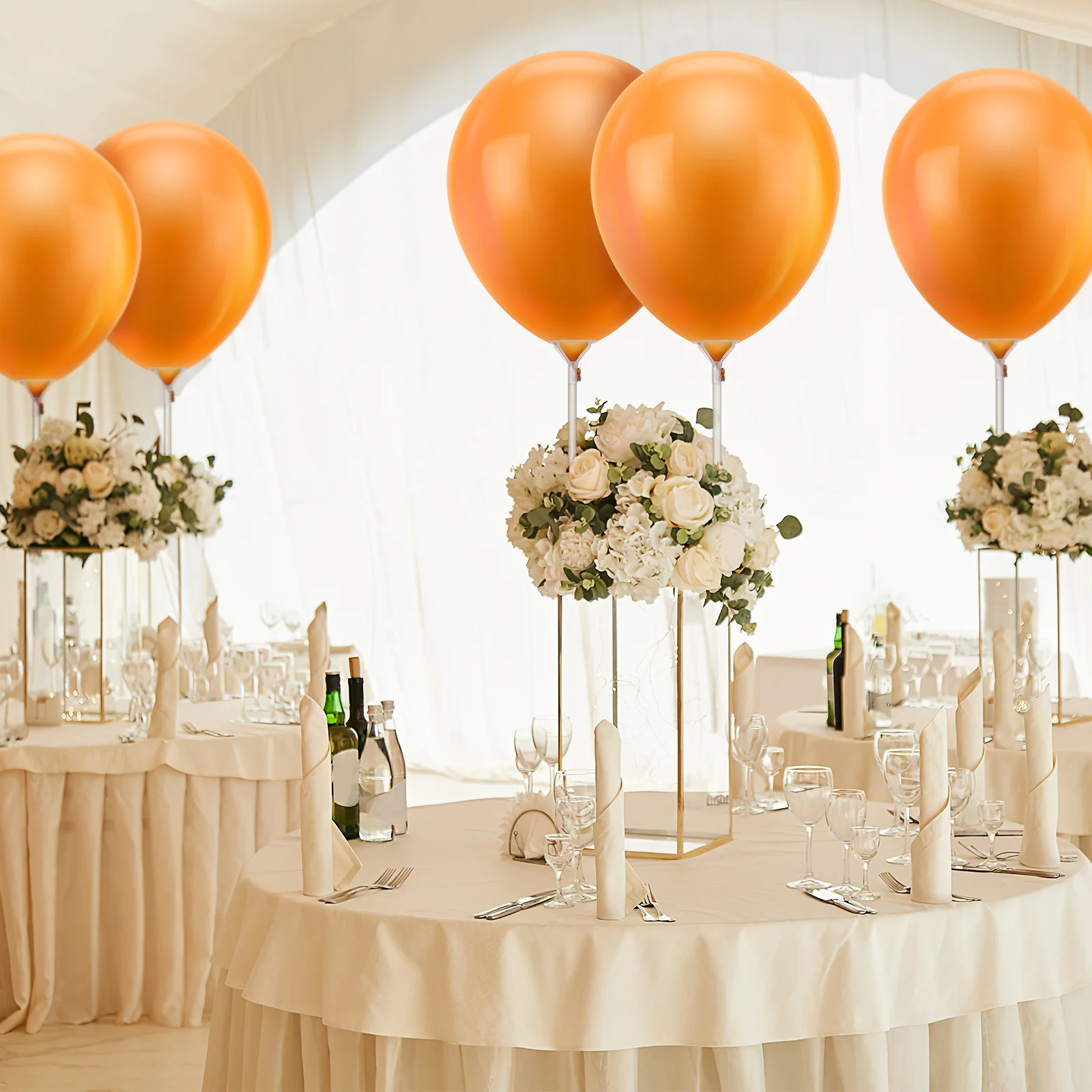 

50Pcs Balloon Holding Sticks with Cups Secure Fit for Large Latex Small Foil Balloons Party Balloon Support Rods Plastic Stands