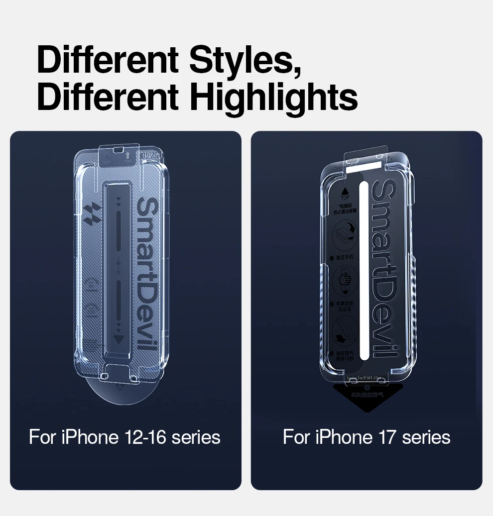 SmartDevil Staubfreier Displayschutz aus Kabinenkern für iPhone 17 Pro Max, staubdichte gehärtete Glasfolie für iPhone Air 17 16 Pro – Detail 15